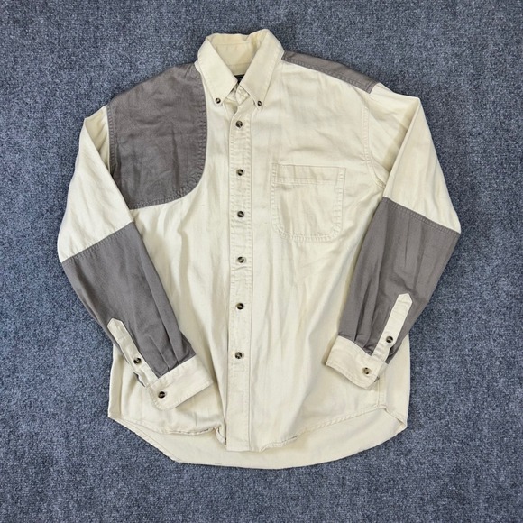 Roper Other - Roper Range Gear Mens Small Shooting Shirt Cotton Twill Quilted Patch Tan Grey